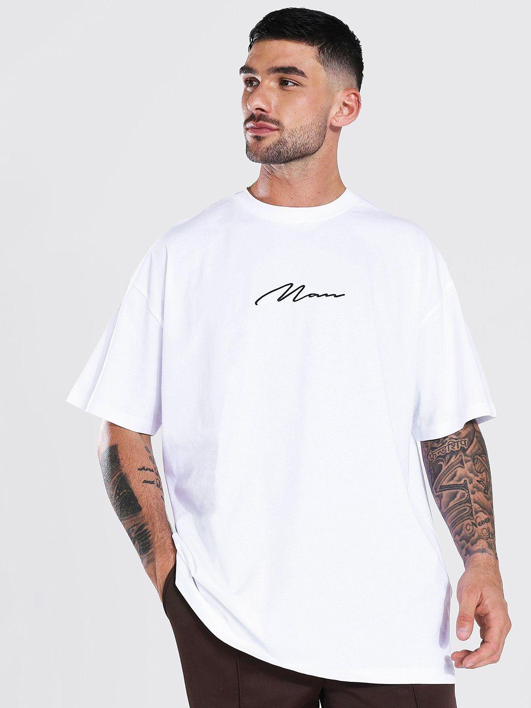 boohooman typography pure cotton oversized t-shirt