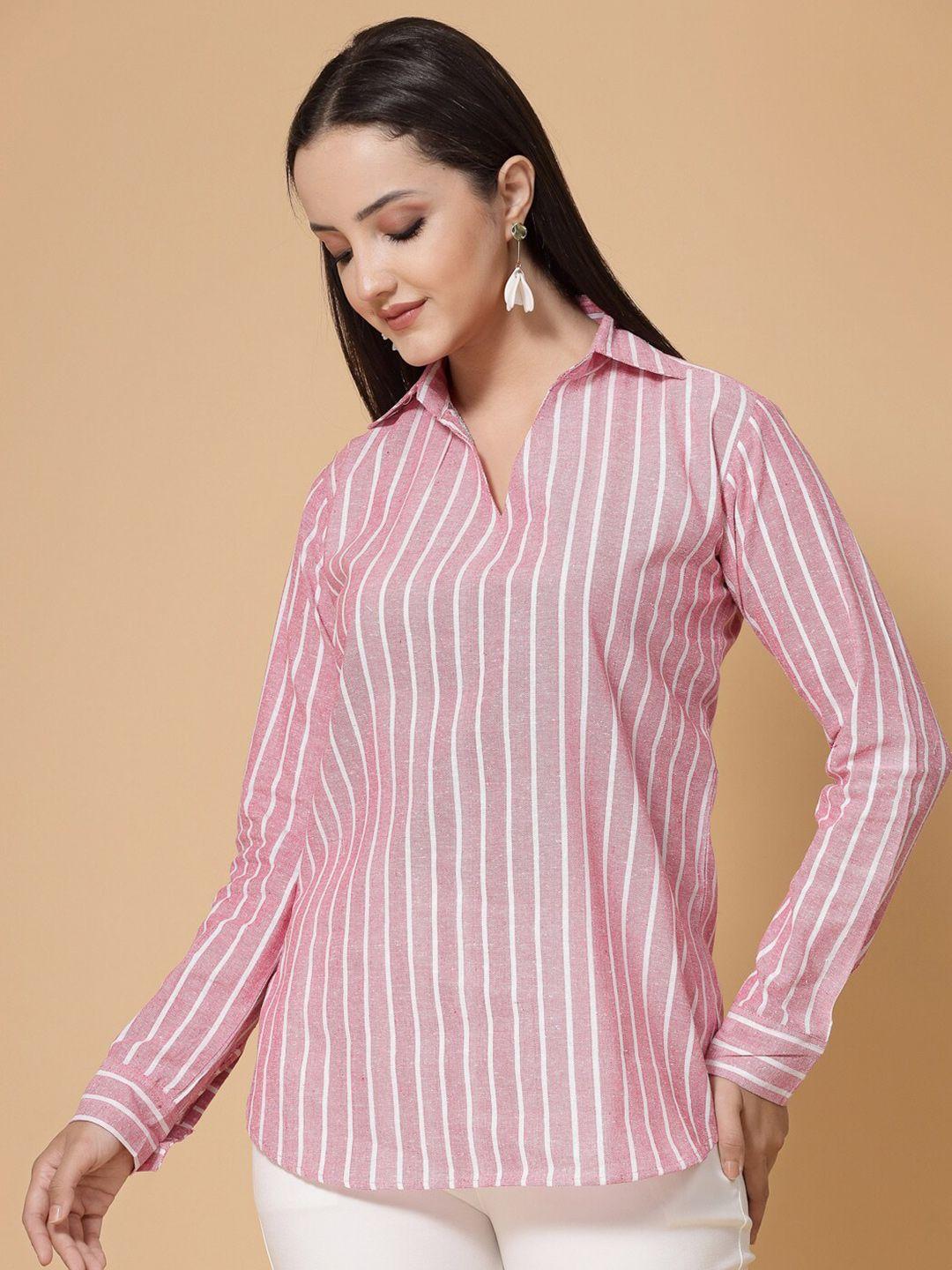 kalini red striped cotton top