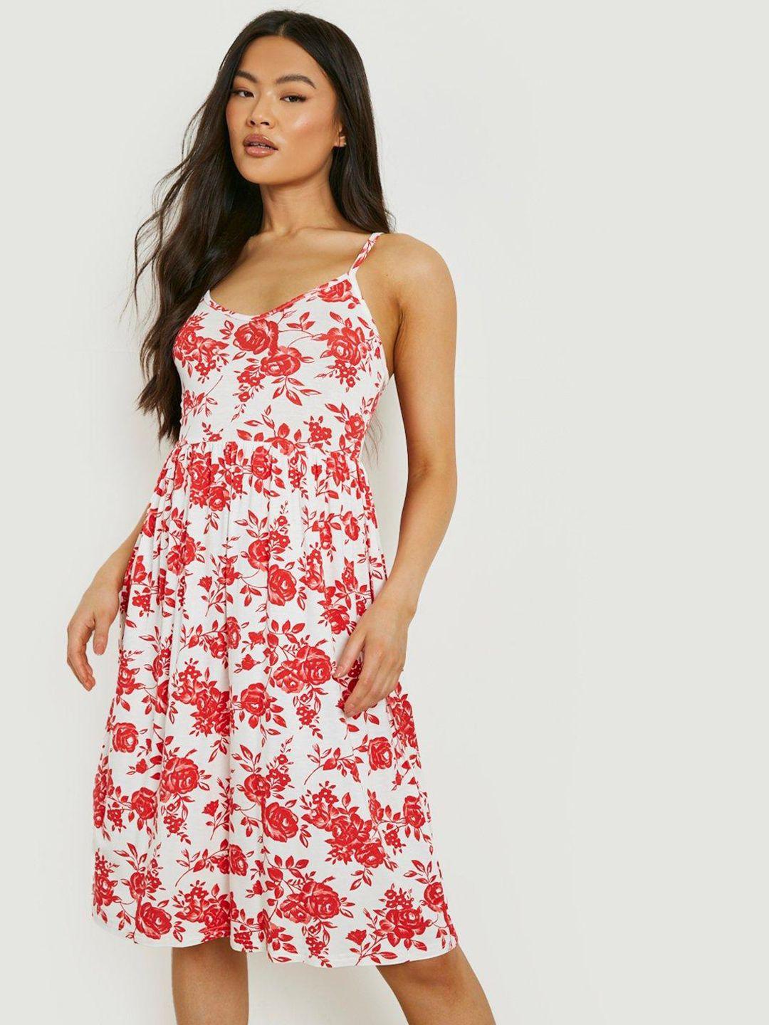 boohoo floral printed a-line mini dress