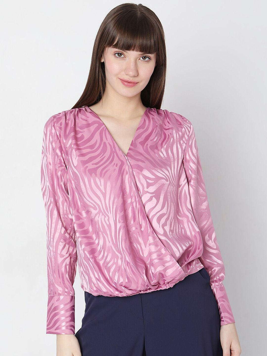 vero moda abstract printed wrap top