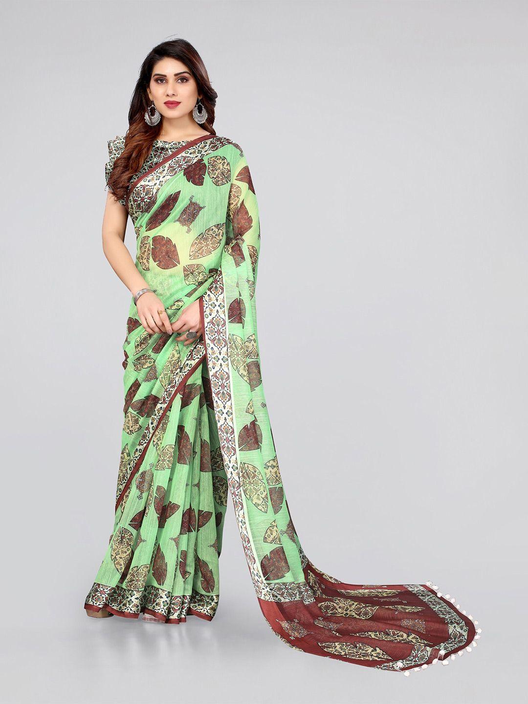 mirchi fashion floral printed saree