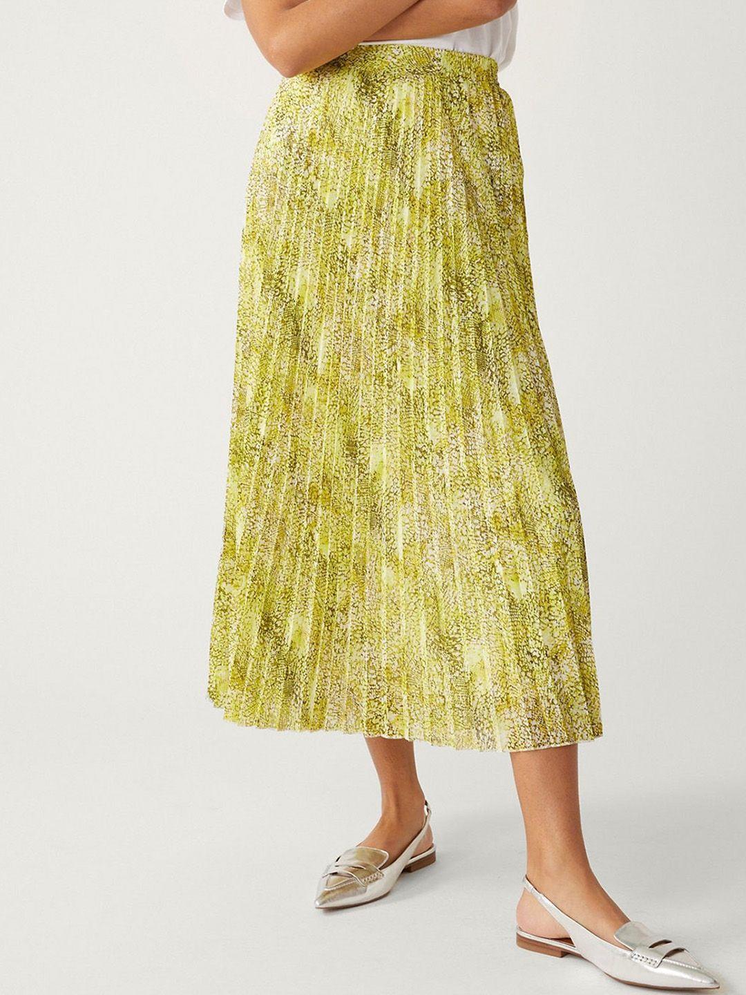 marks & spencer abstract printed accordion pleats midi a-line skirt