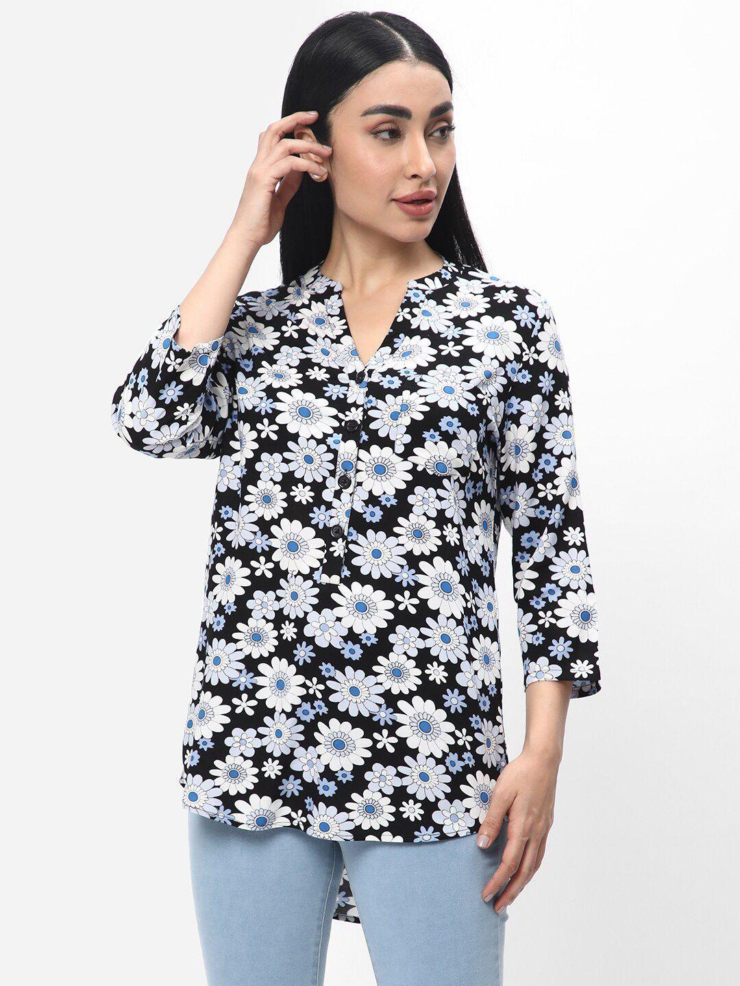 r&b floral printed shirt style top