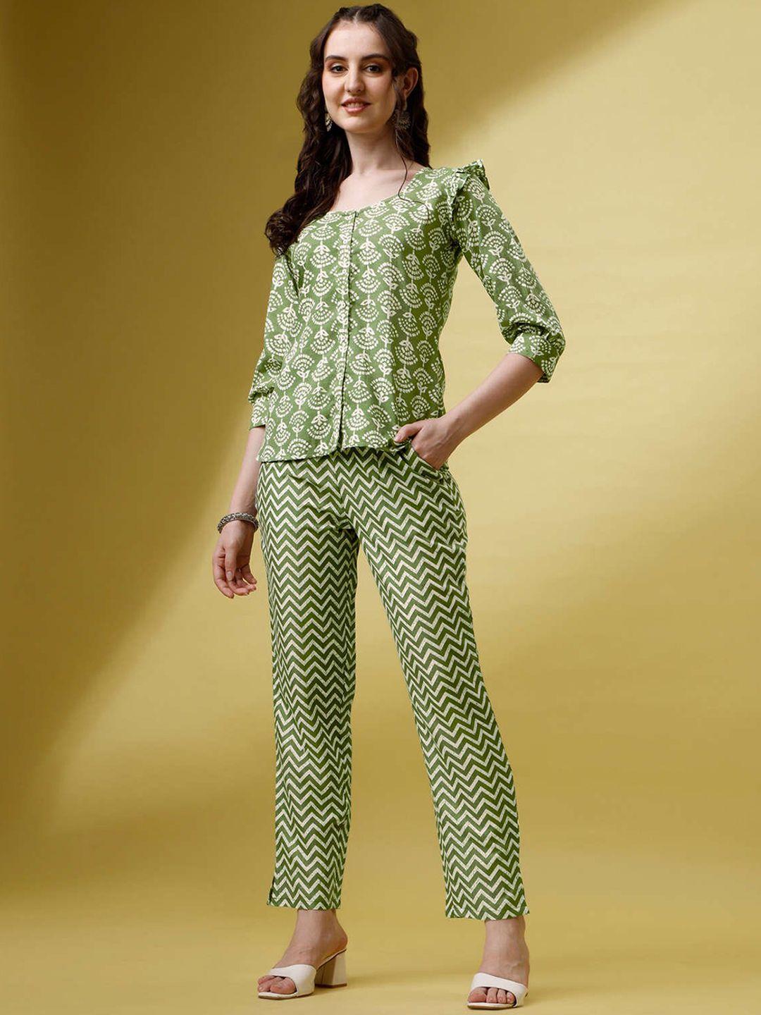 raisin printed pure cotton top with trousers