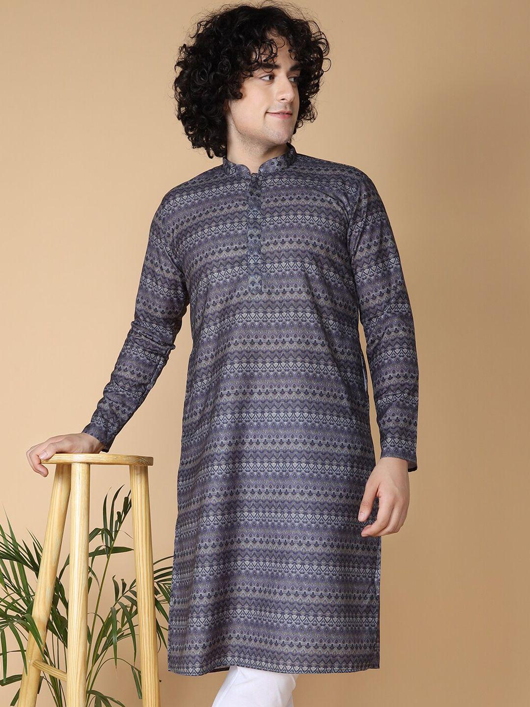 namaskar geometric printed cotton kurta