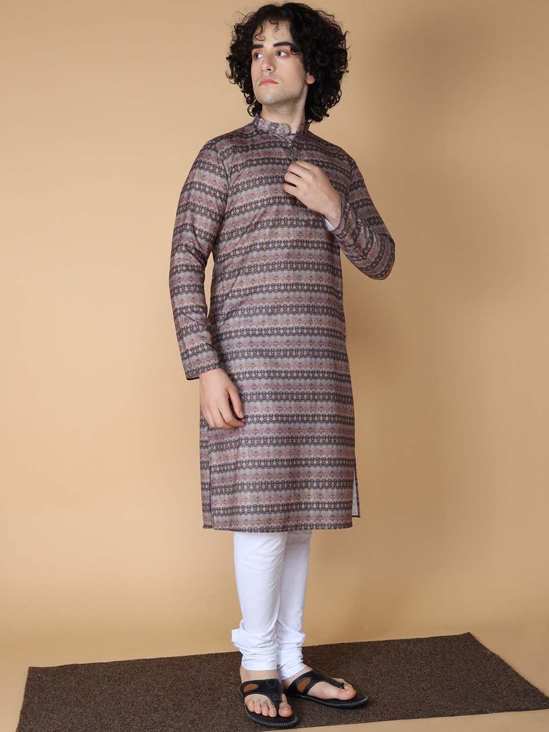 namaskar geometric printed cotton kurta