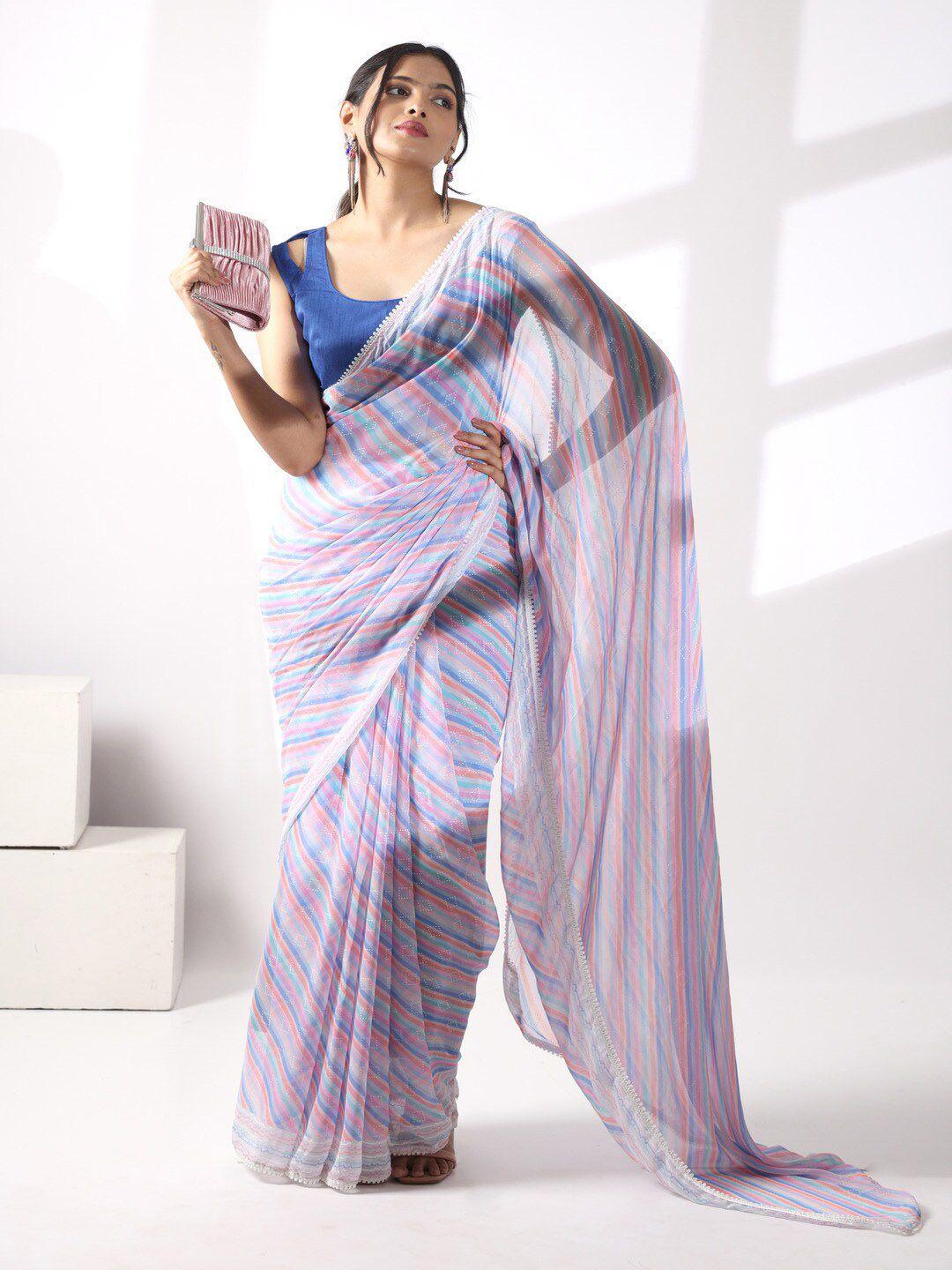 atulyam tex world striped poly georgette saree