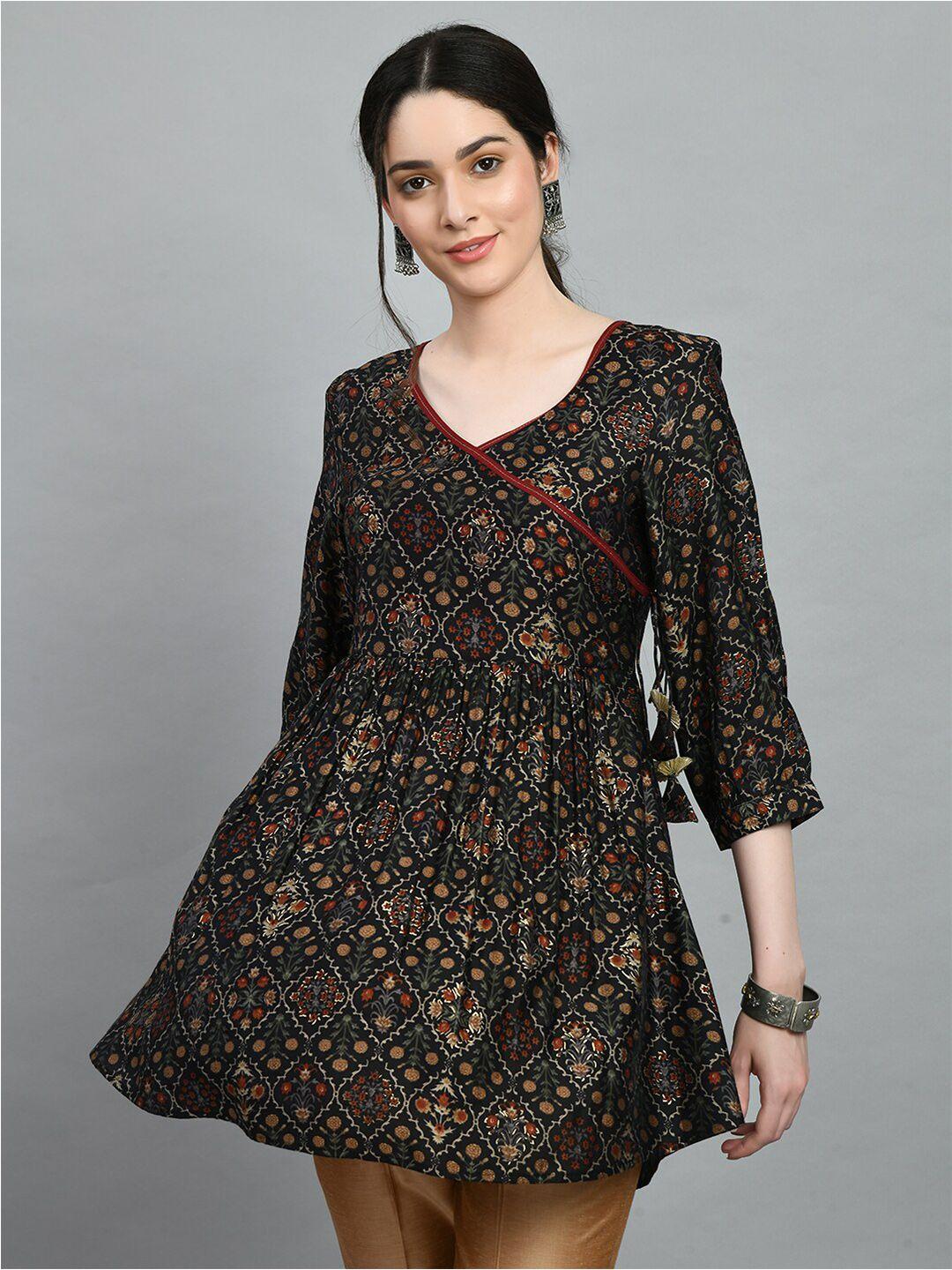 meesan modal angrakha printed kurti