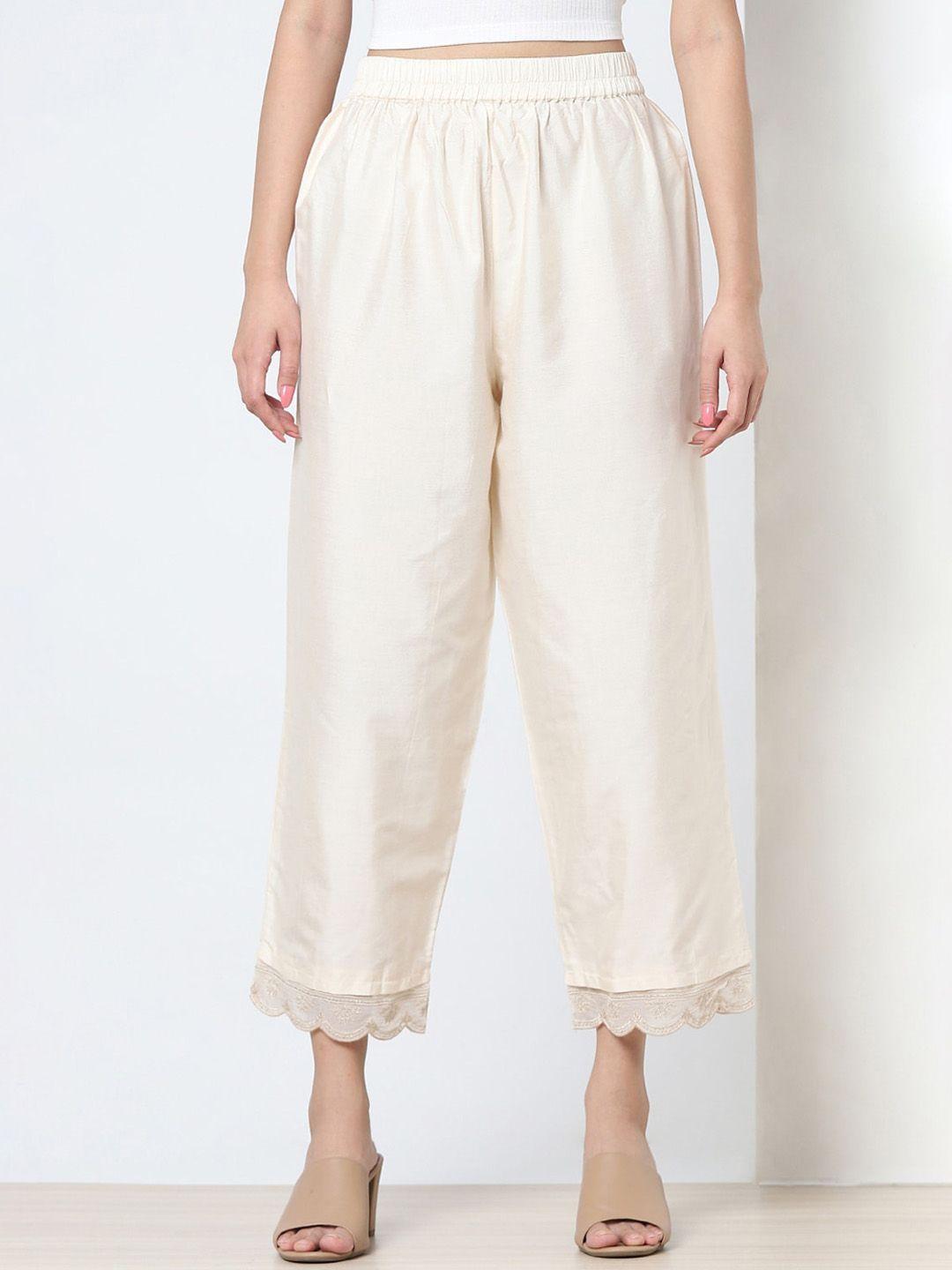 marigold lane women straight fit cropped trousers