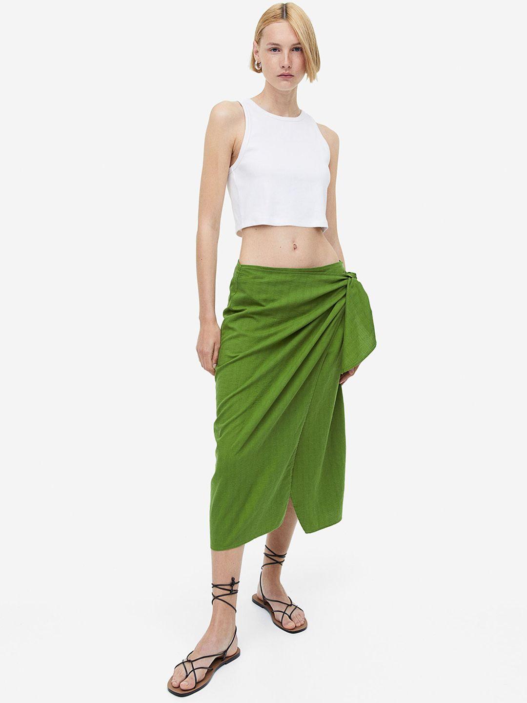 h&m cotton wrap skirt