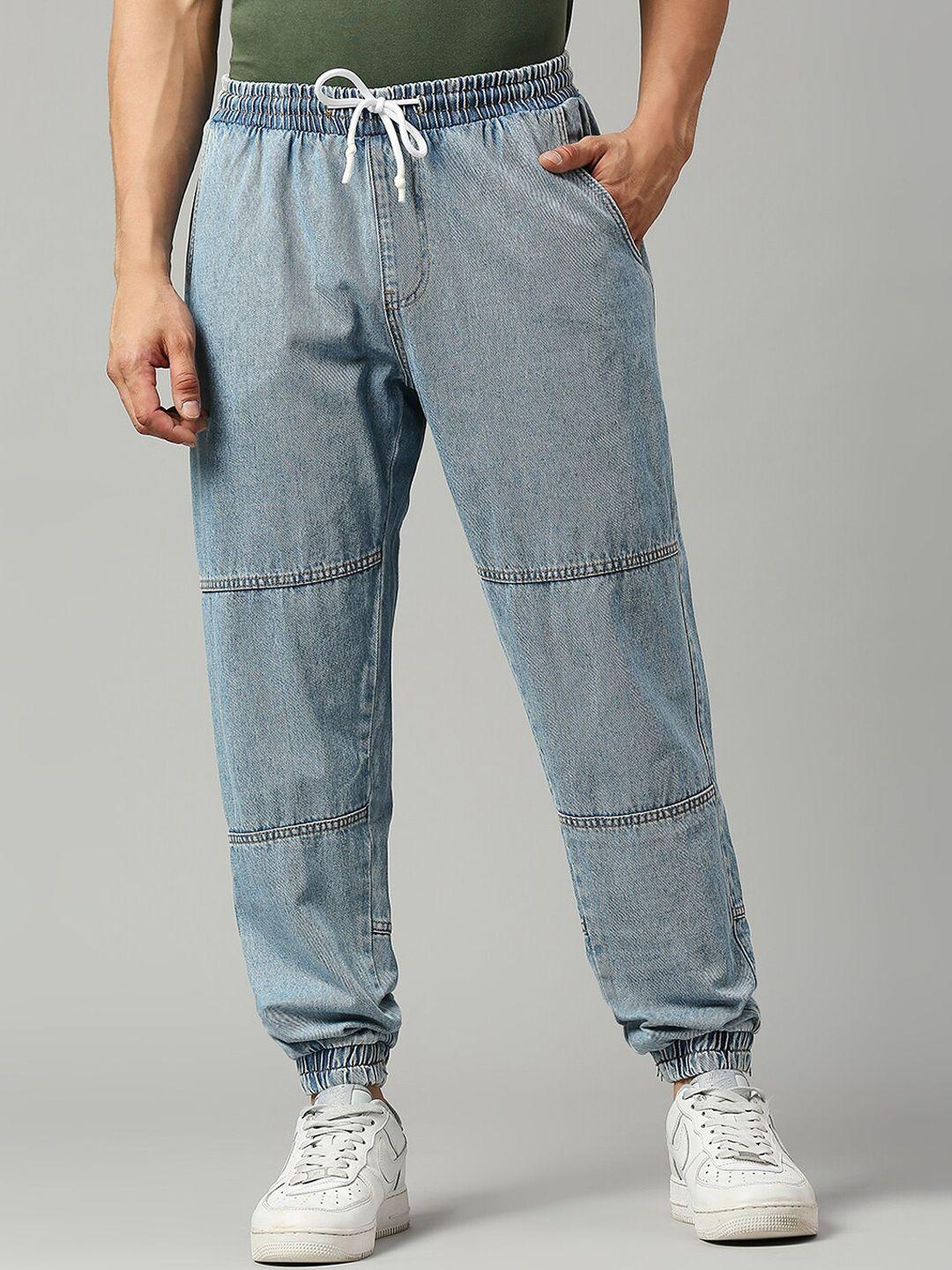 lovegen men relaxed-fit clean look cotton jogger jeans