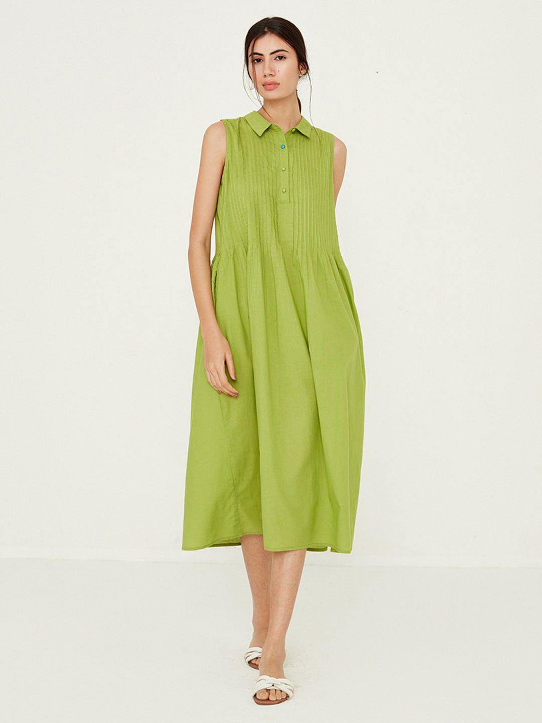 ancestry sleeveless shirt midi dress