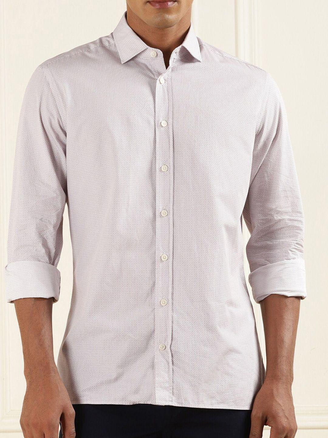 hackett london micro ditsy printed opaque cotton casual shirt