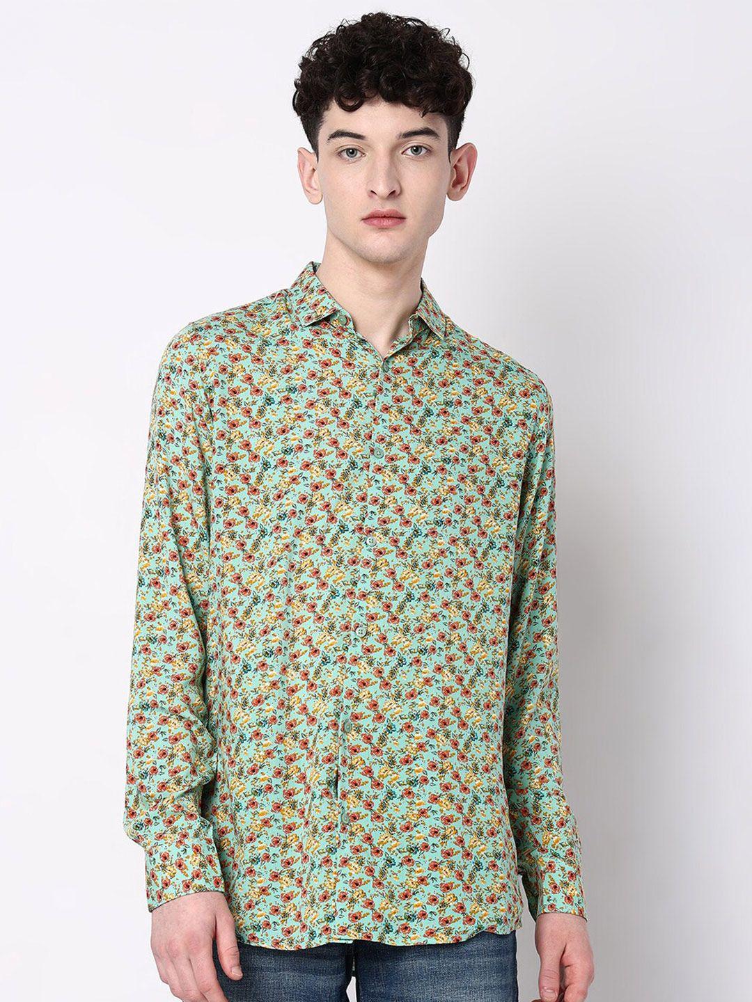 7shores classic floral printed cutaway collar casual shirt