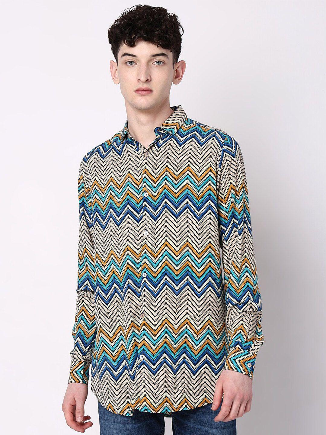 7shores geometric printed classic casual shirt