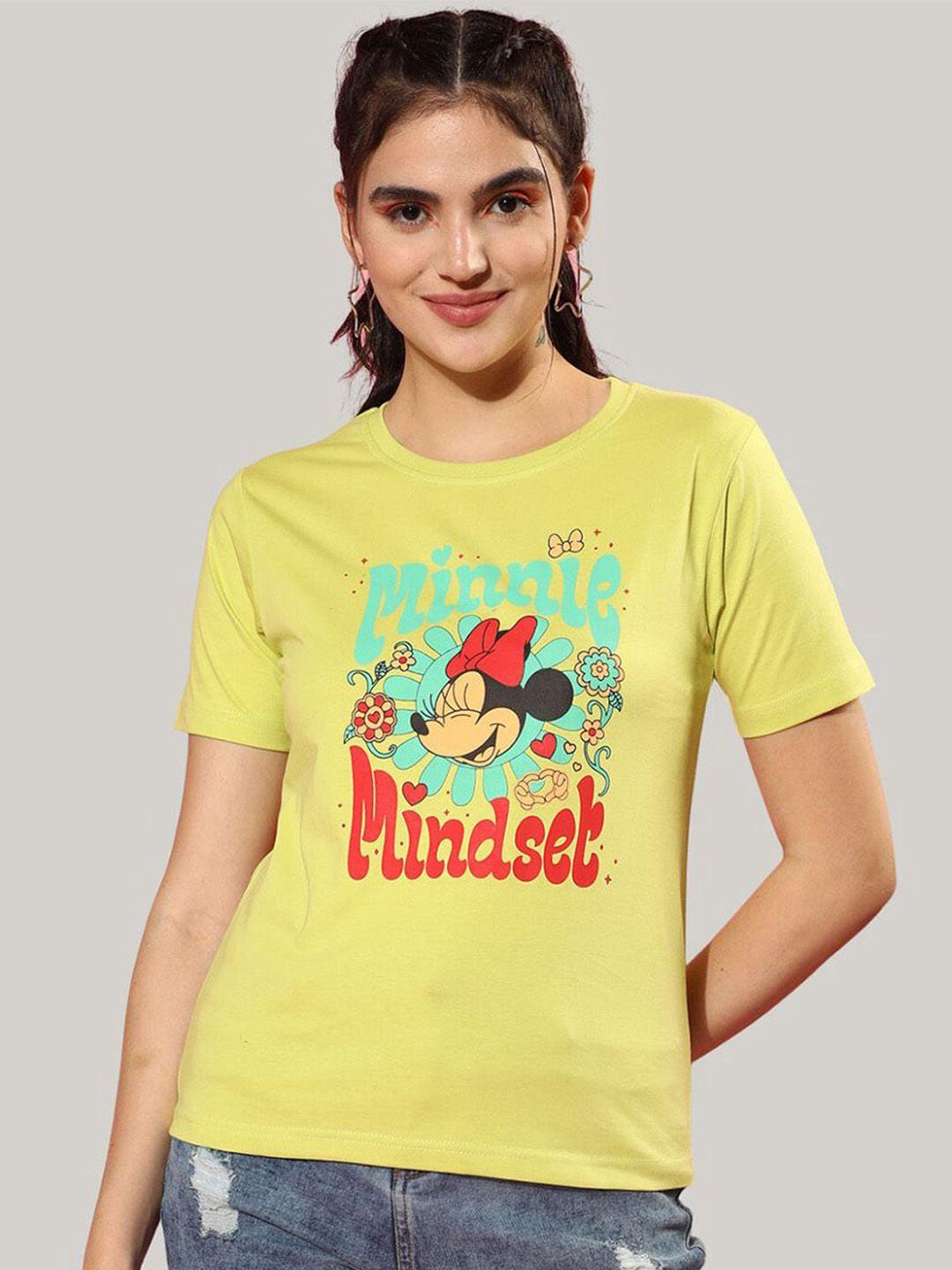 juneberry minnie mouse printed bio finish cotton t-shirt