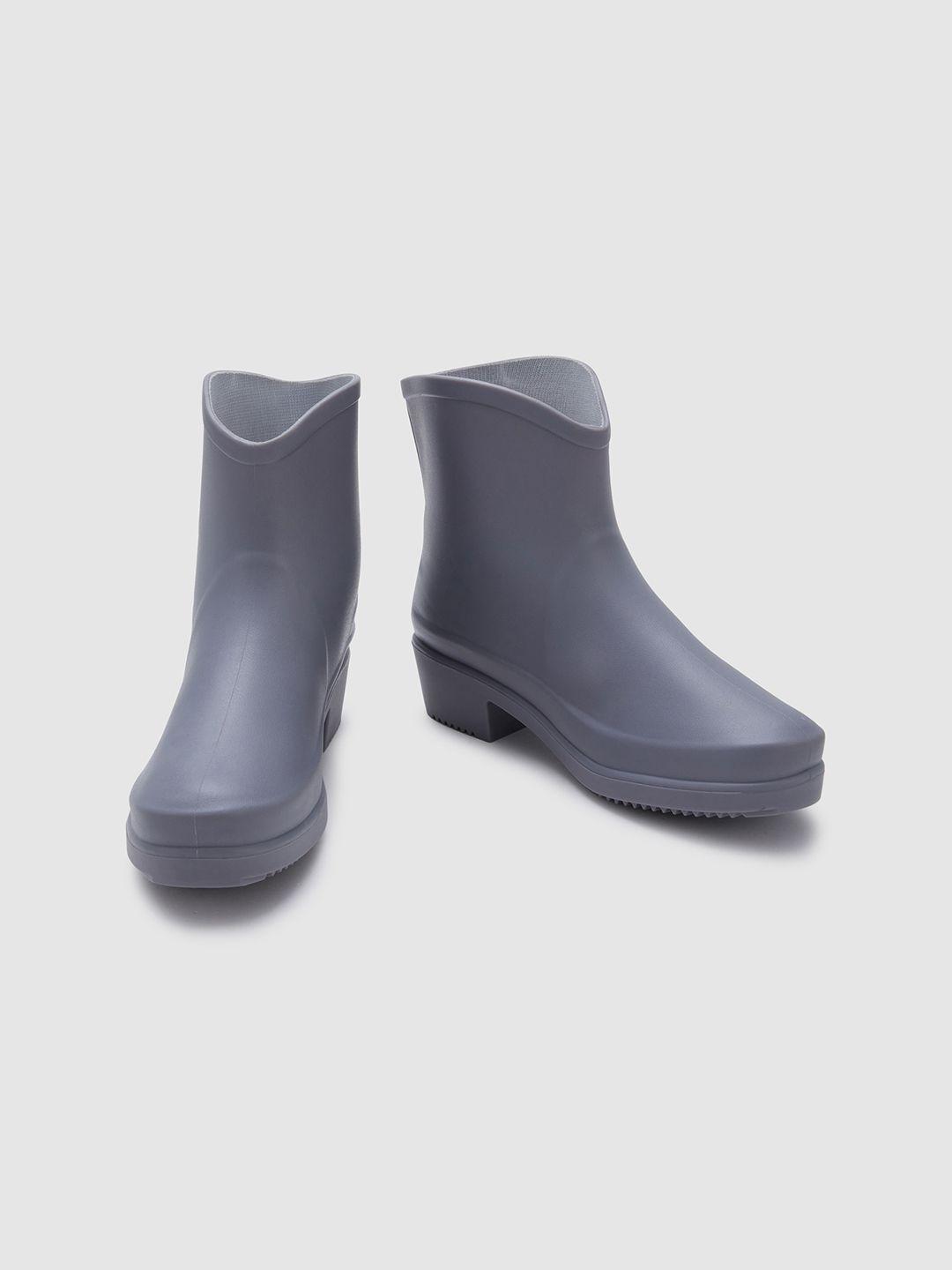 sole to soul women round-toe block-heeled rain boots