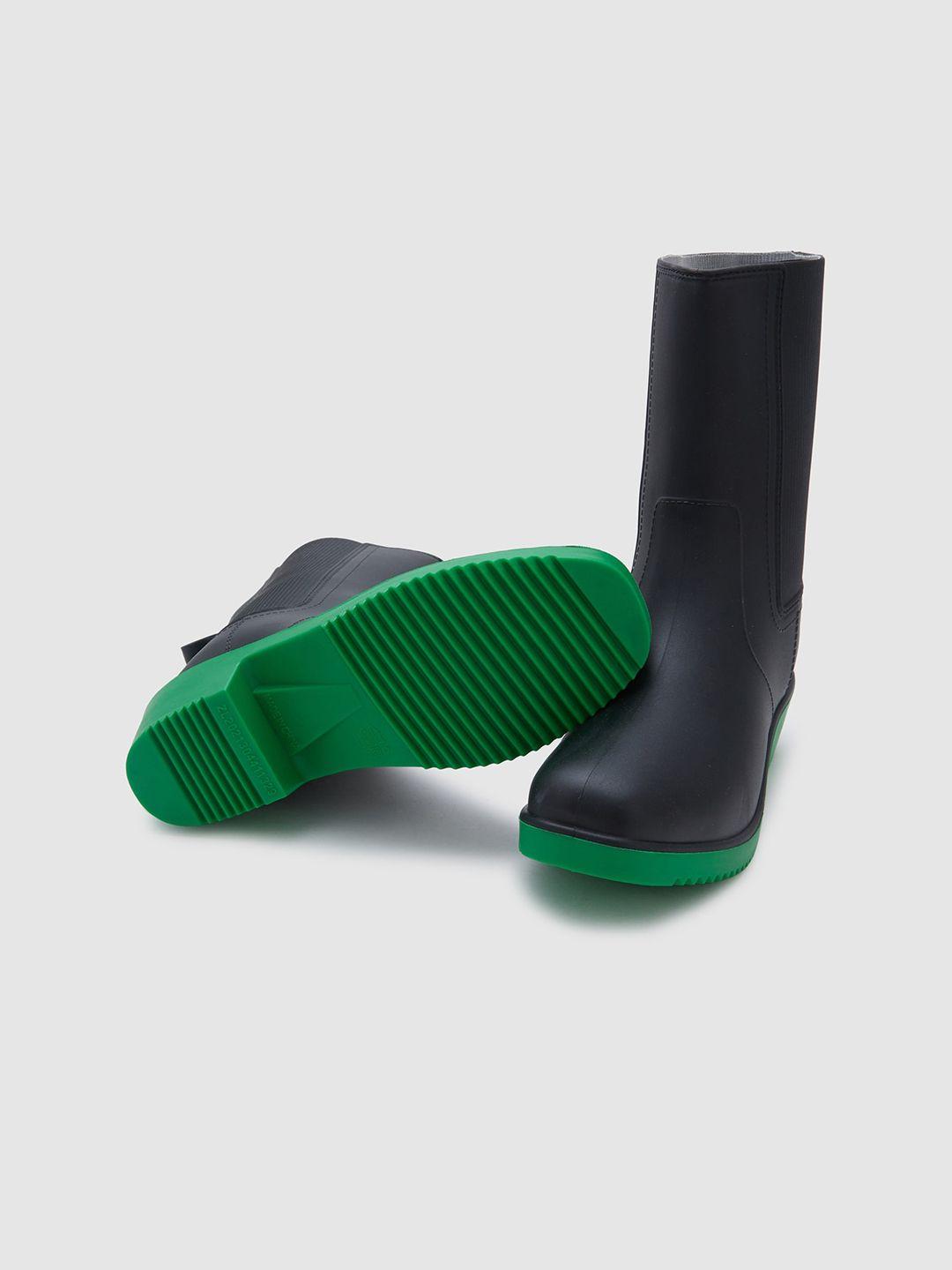 sole to soul women round-toe block-heeled rain boots