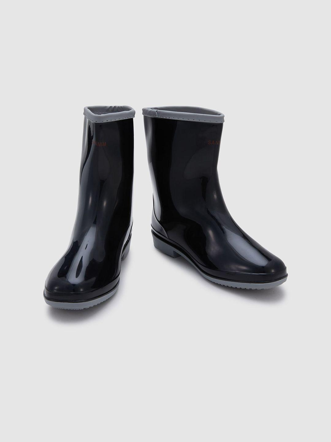 sole to soul women round-toe block-heeled rain boots