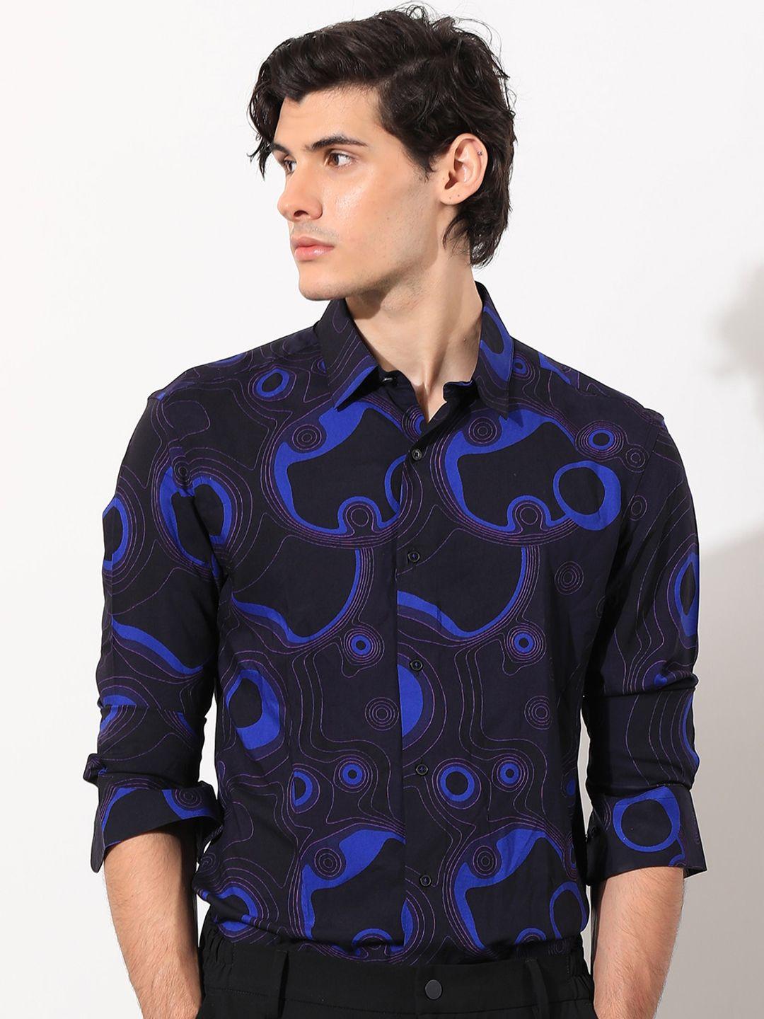 rare rabbit printed slim fit cotton casual shirt