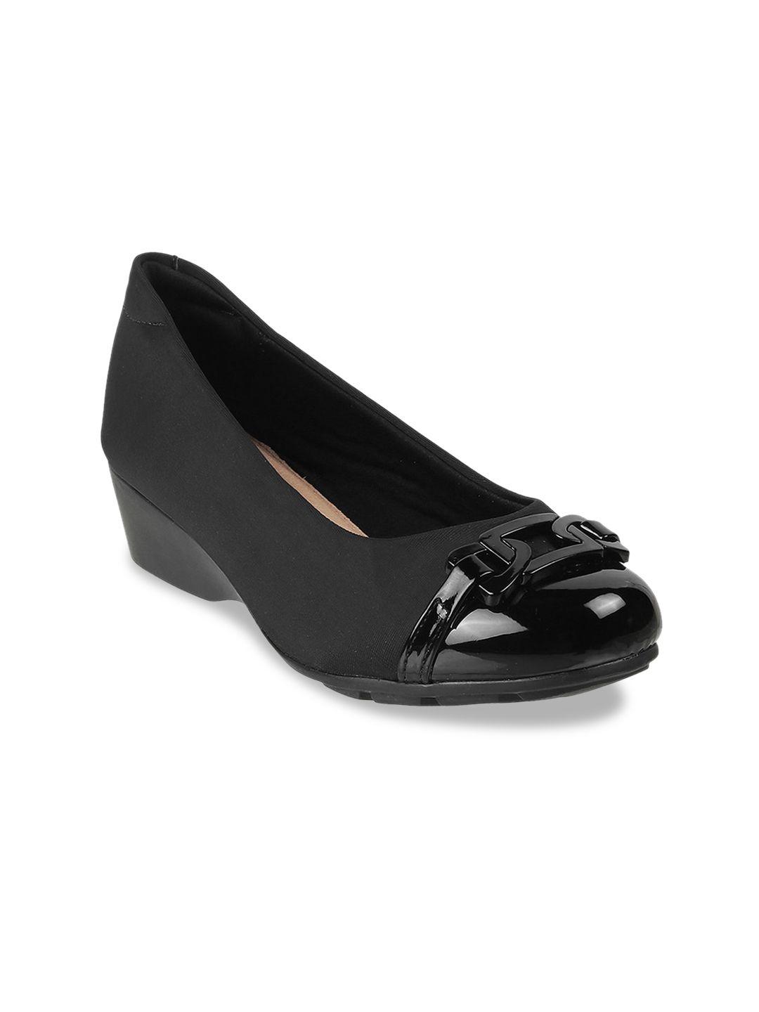 davinchi black wedge peep toes