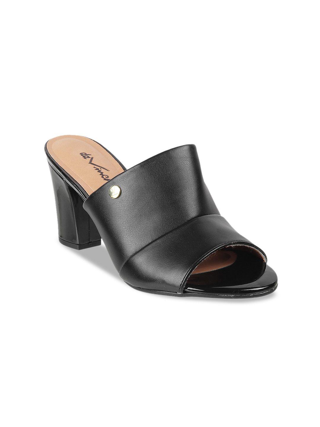 davinchi black block mules