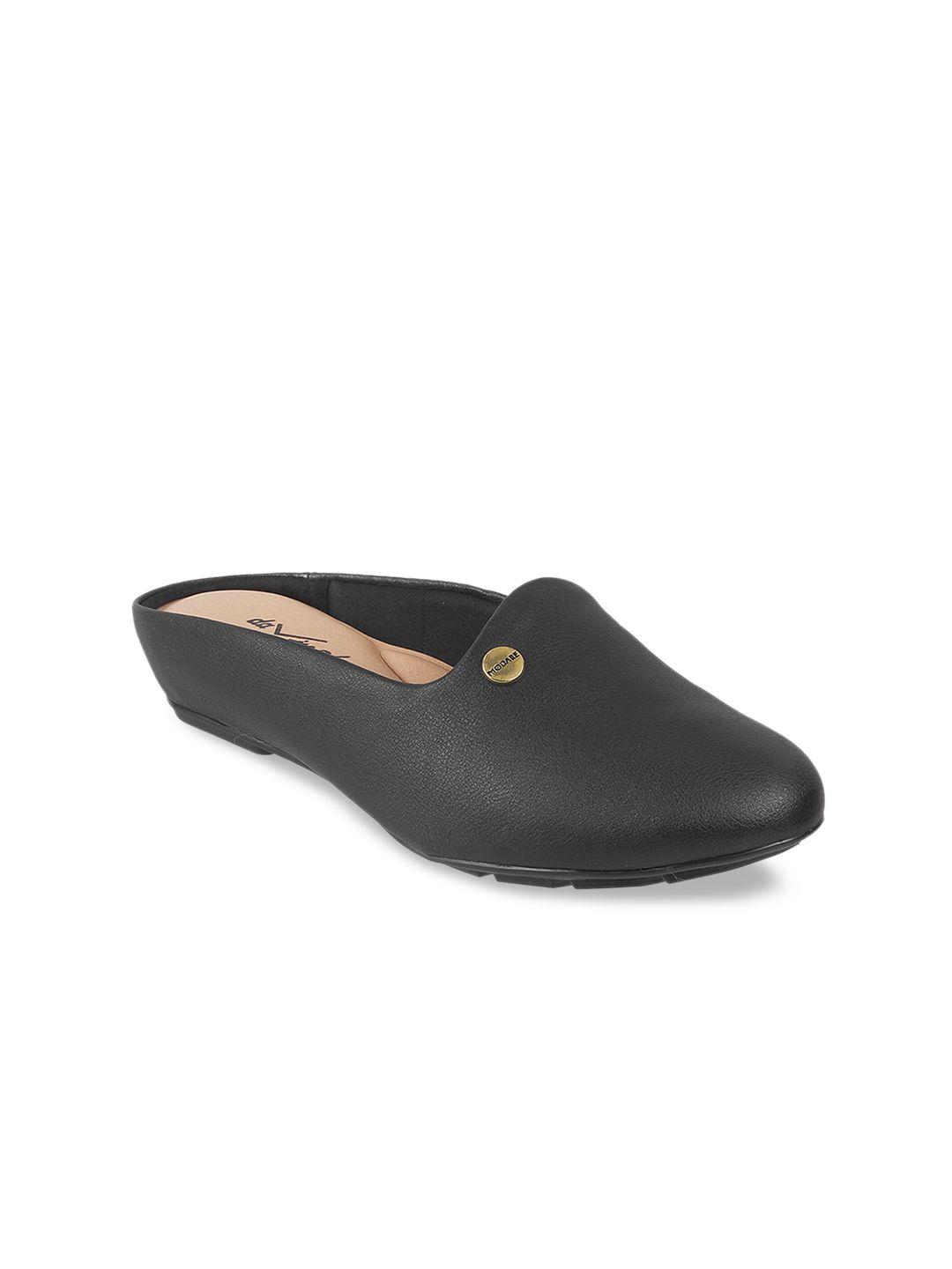 davinchi black wedge mules