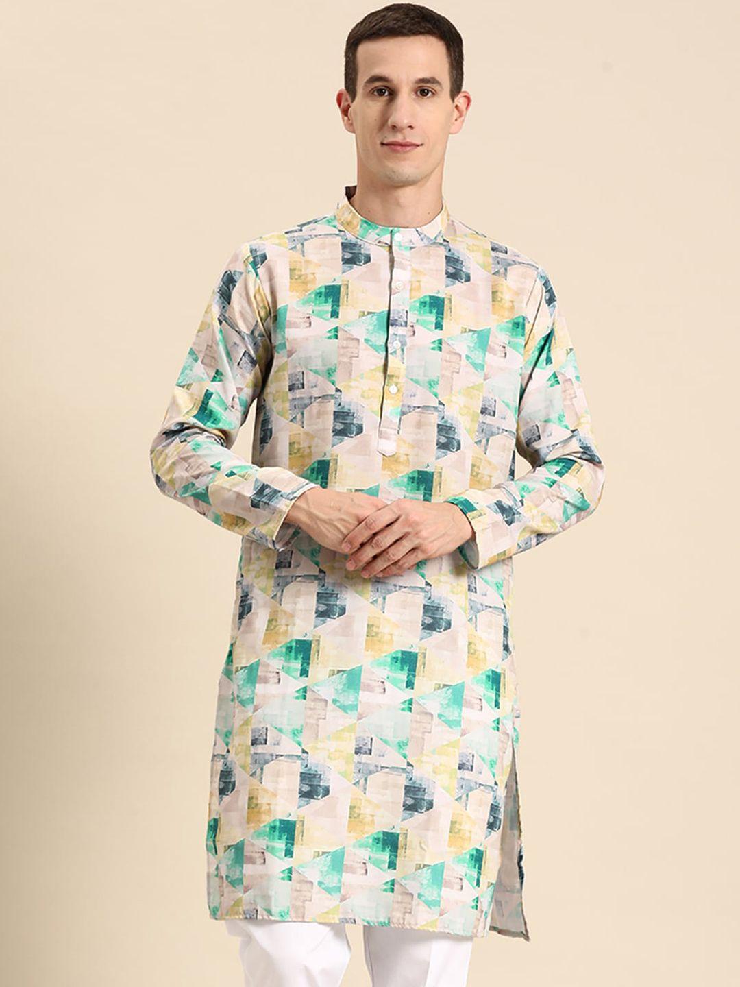 anouk abstract printed straight pure cotton kurta