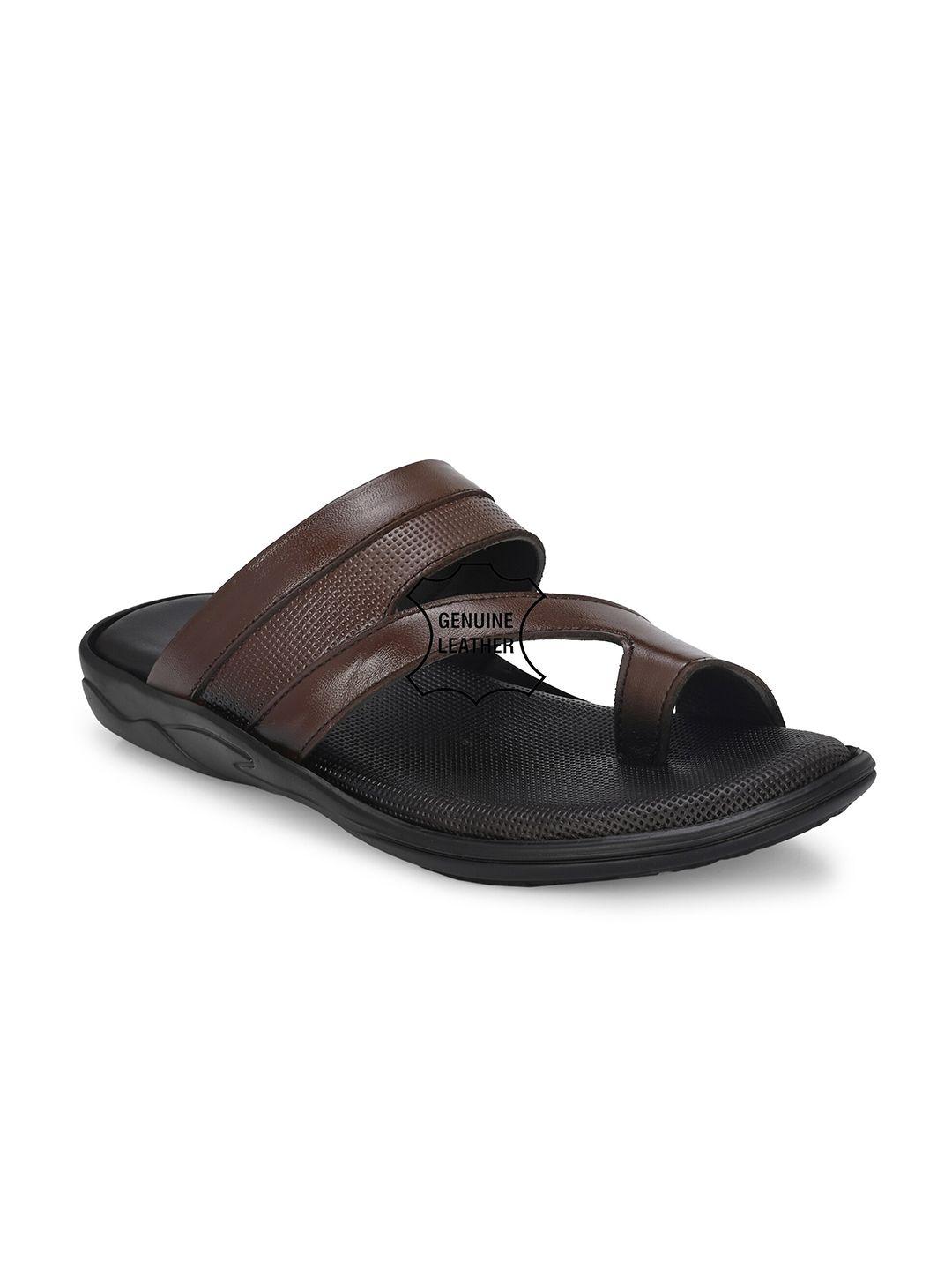 azzaro black men textured leather comfort sandals