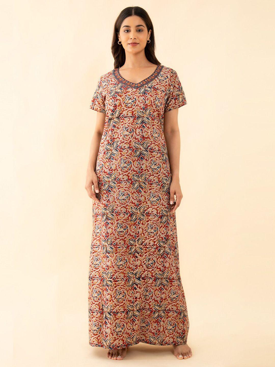 maybell paisley printed maxi pure cotton nightdress