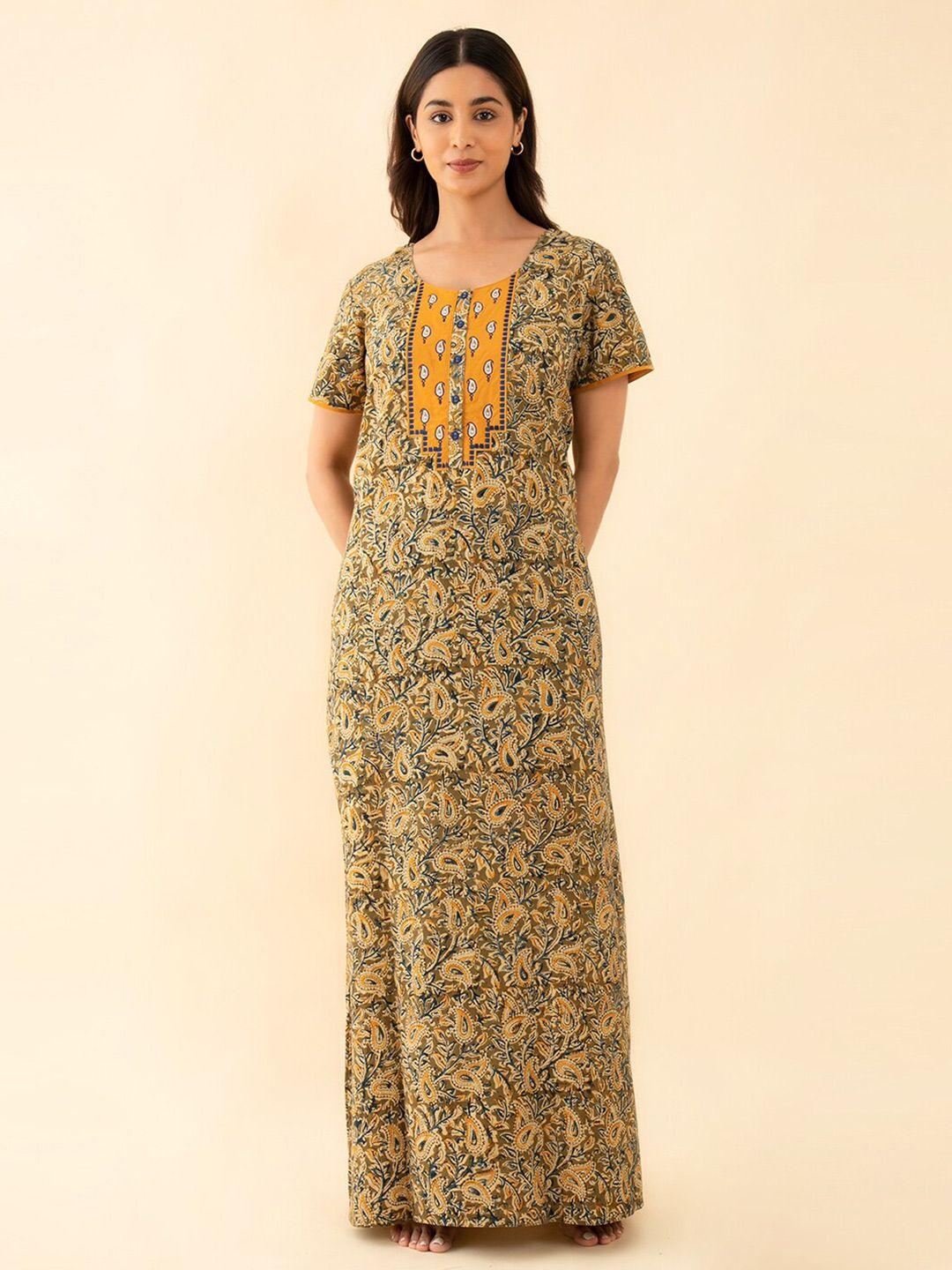 maybell paisley printed maxi pure cotton nightdress