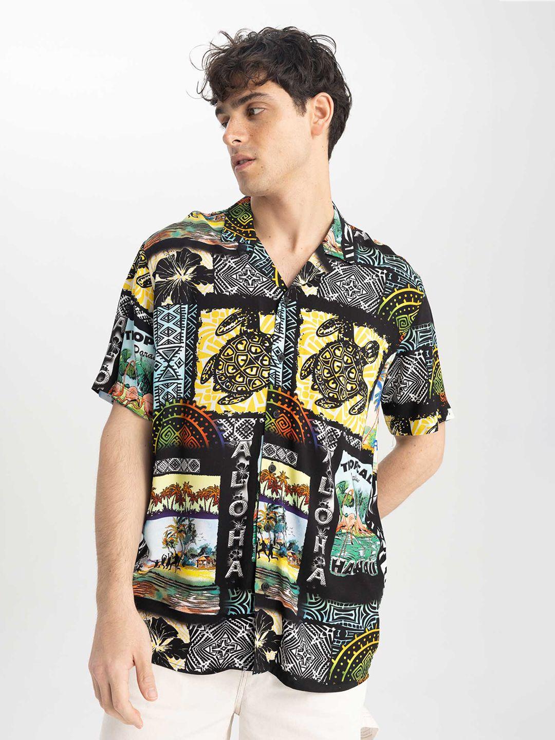 defacto graphic printed casual shirt