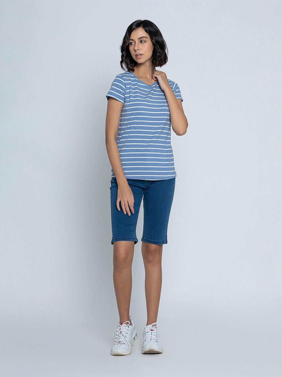 b.copenhagen striped round neck t-shirt