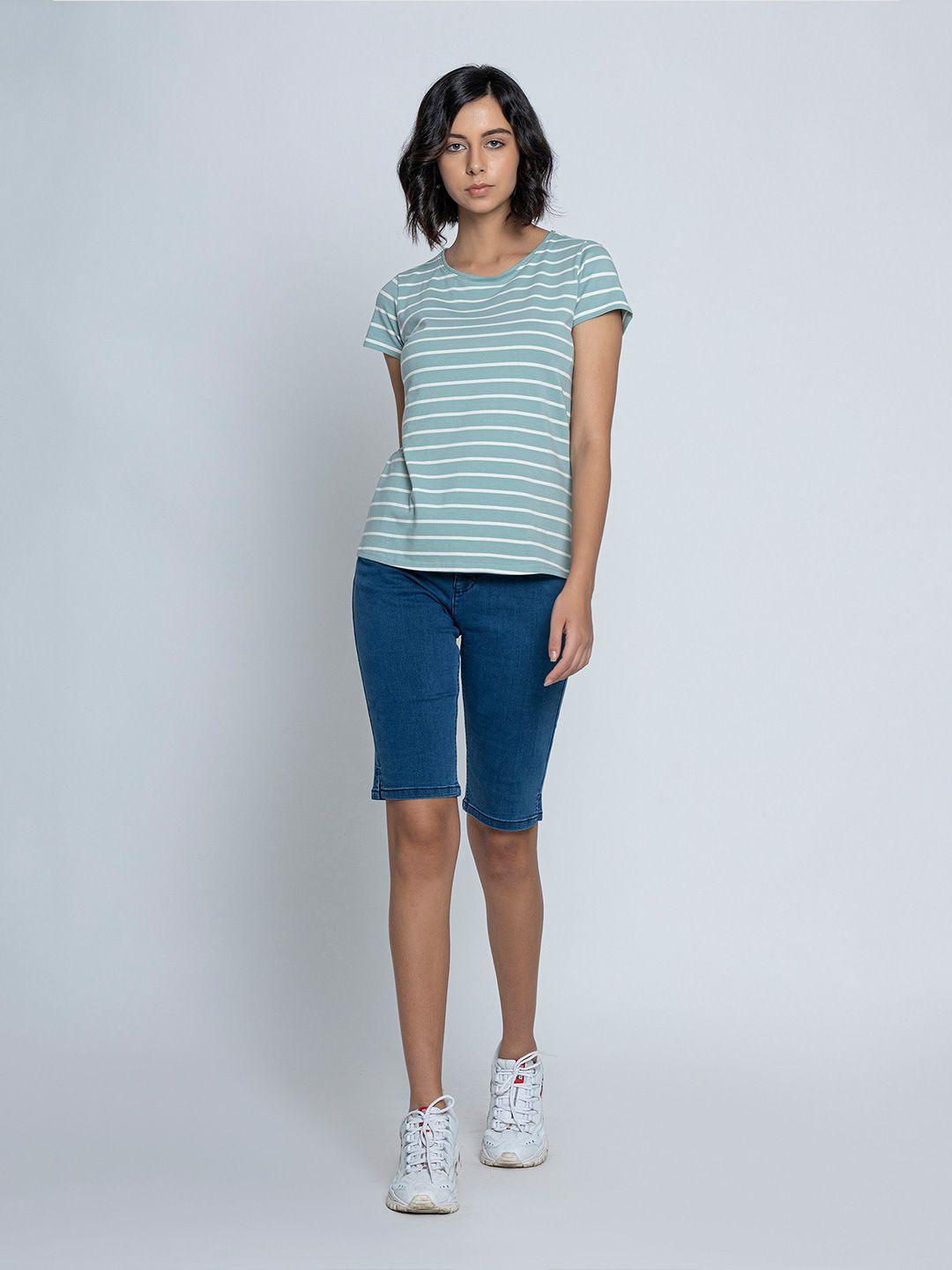 b.copenhagen striped round neck t-shirt