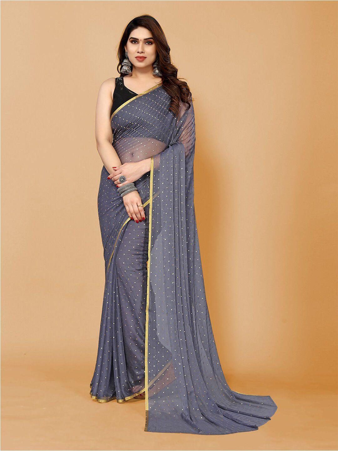 fabmora embellished zari poly chiffon saree