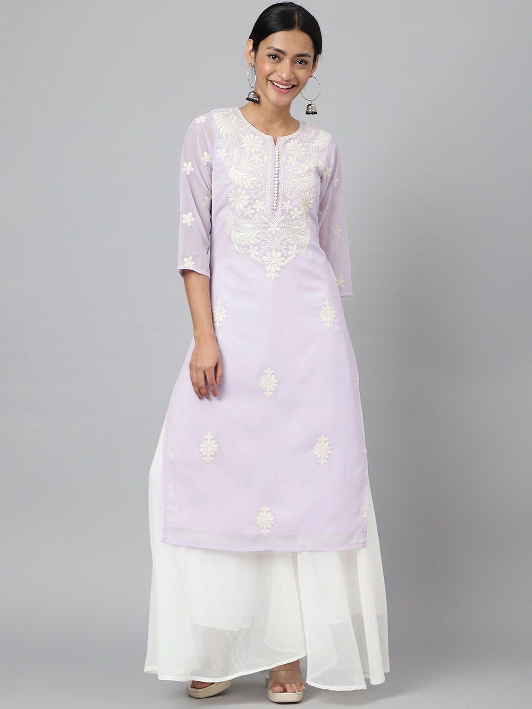 ratan embroidered chikankari kurta with palazzo