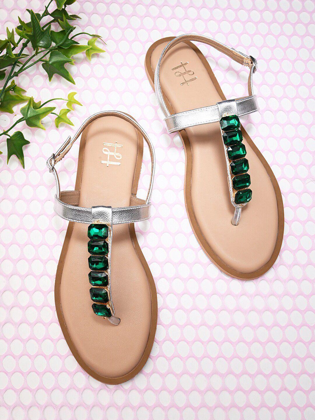 hydes n hues embellished t-strap flats