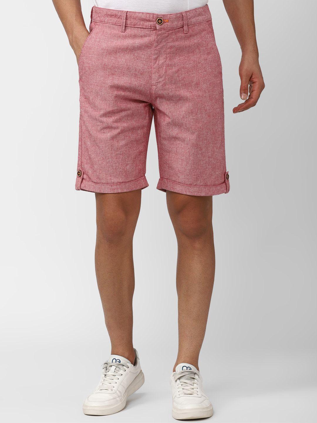 peter england casuals men mid-rise pure cotton shorts