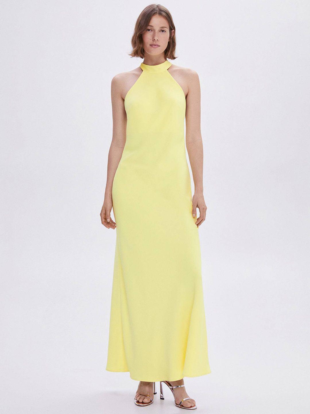 mango halter neck maxi dress