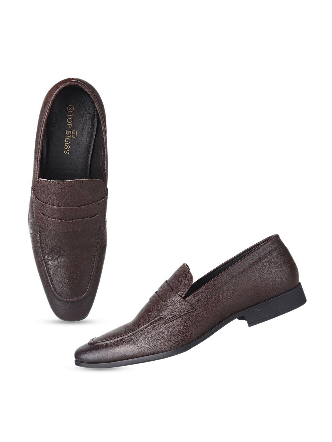 top brass men leather formal loafers