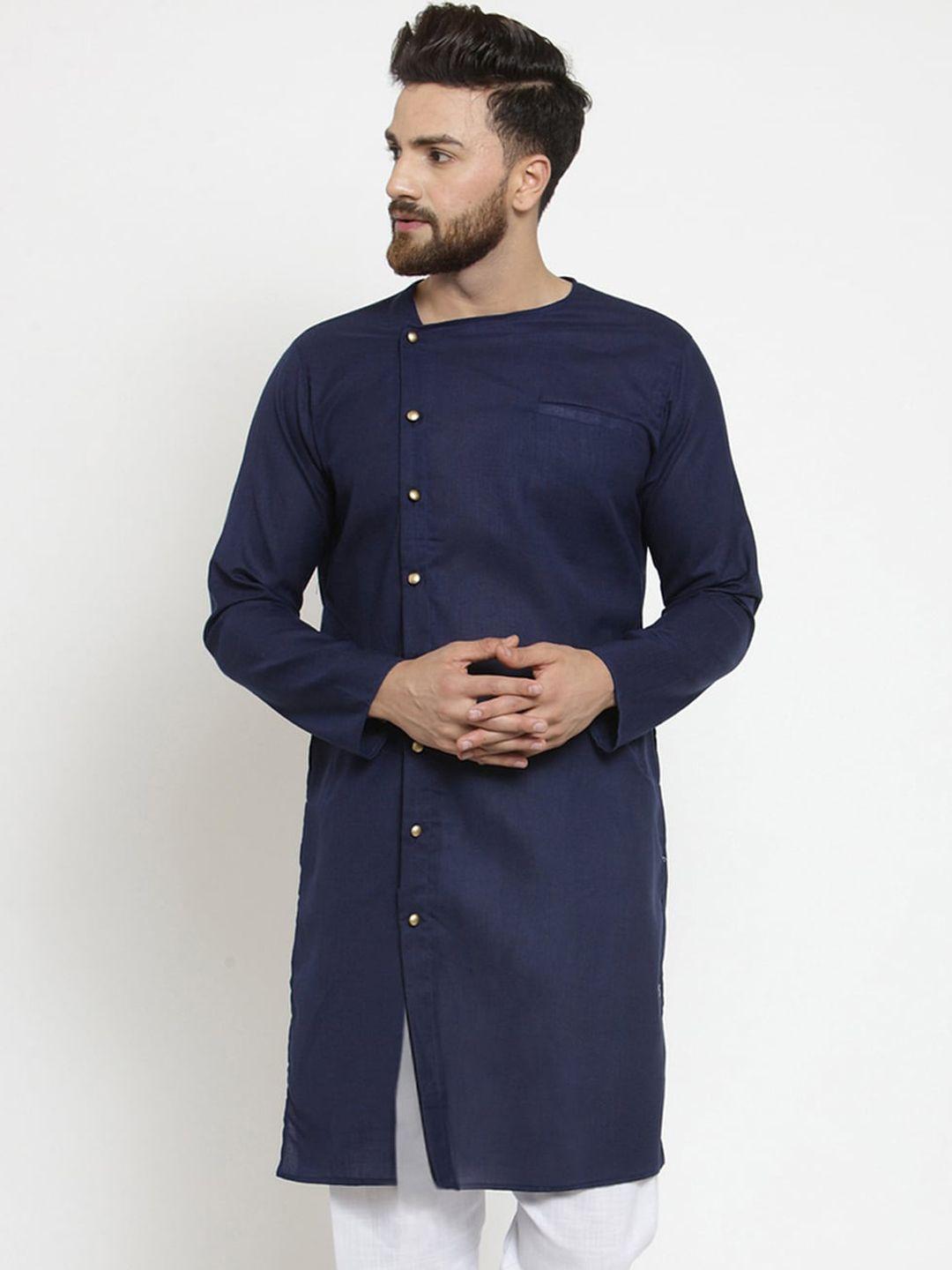 treemoda round neck long sleeves angrakha cotton kurta