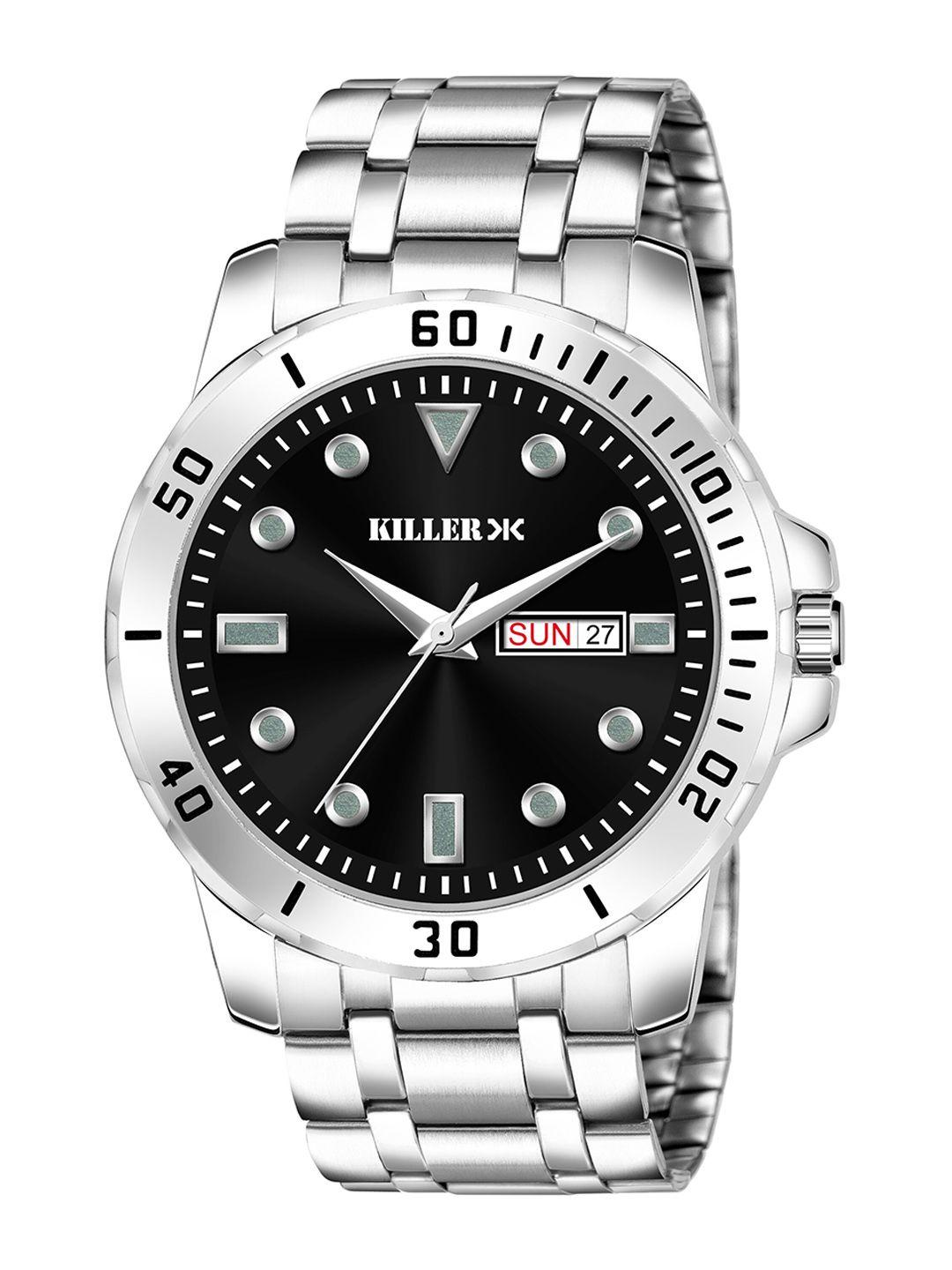 killer men stainless steel bracelet style straps analogue watch kl-9101-black