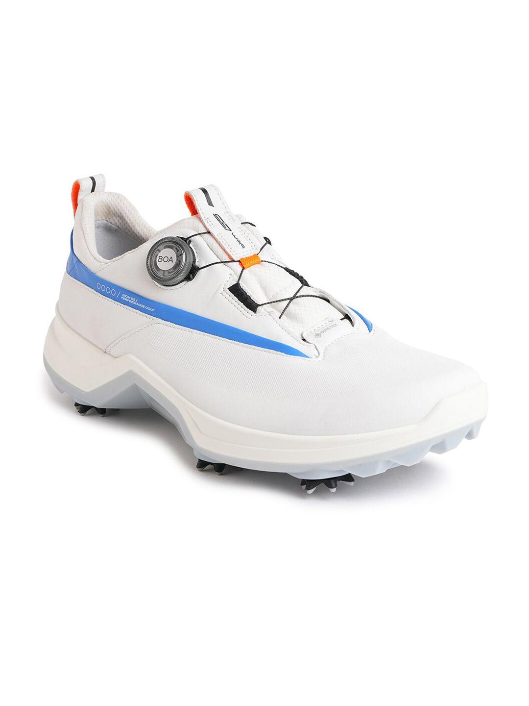 ecco men white leather golf non-marking shoes