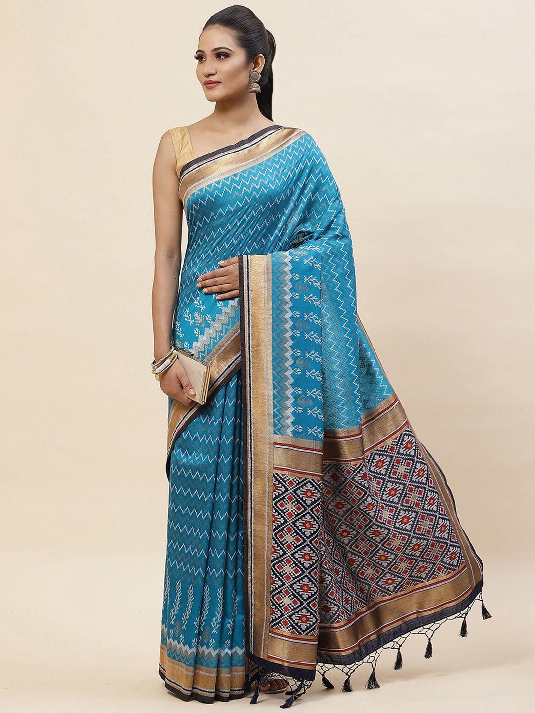 meena bazaar woven design zardozi art silk saree