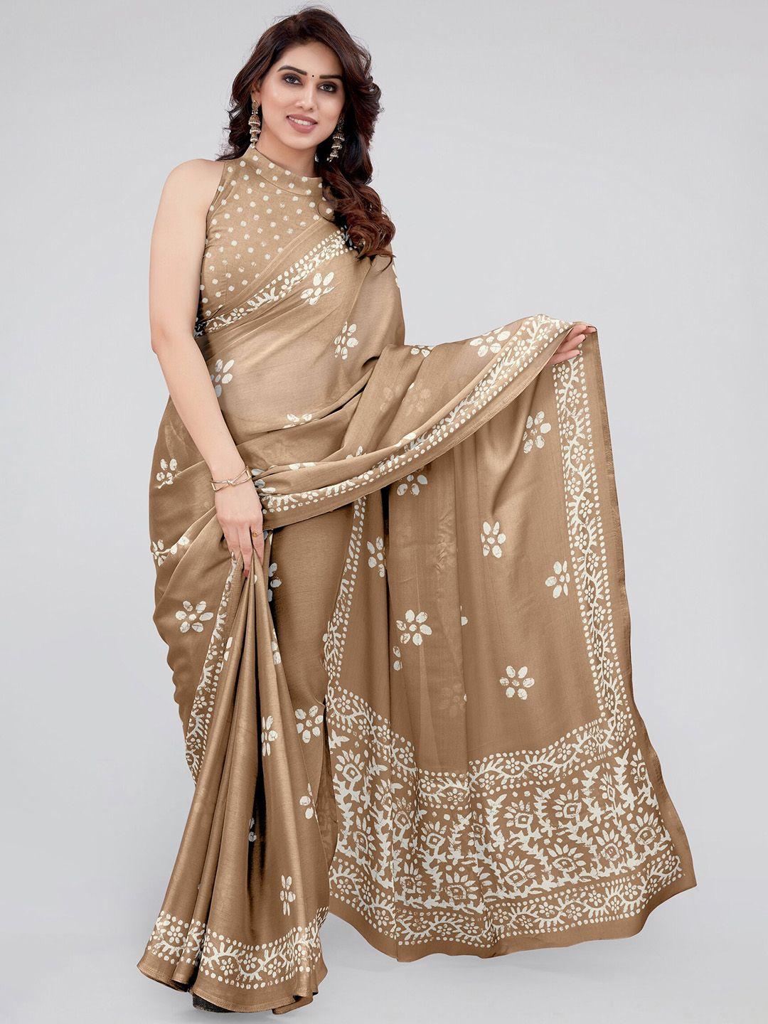 mirchi fashion batik printed chiffon saree