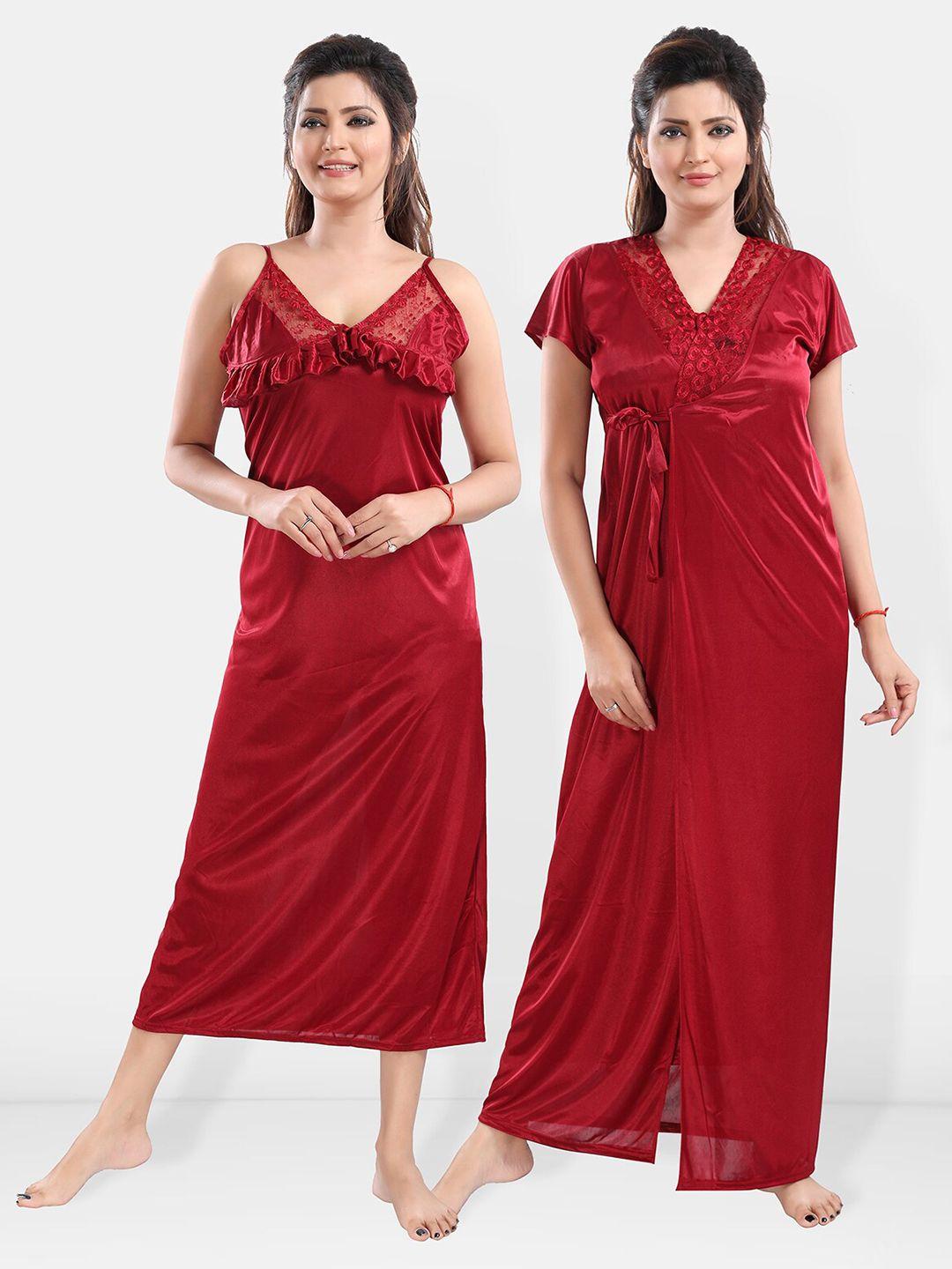 be you satin maxi nightdress with robe