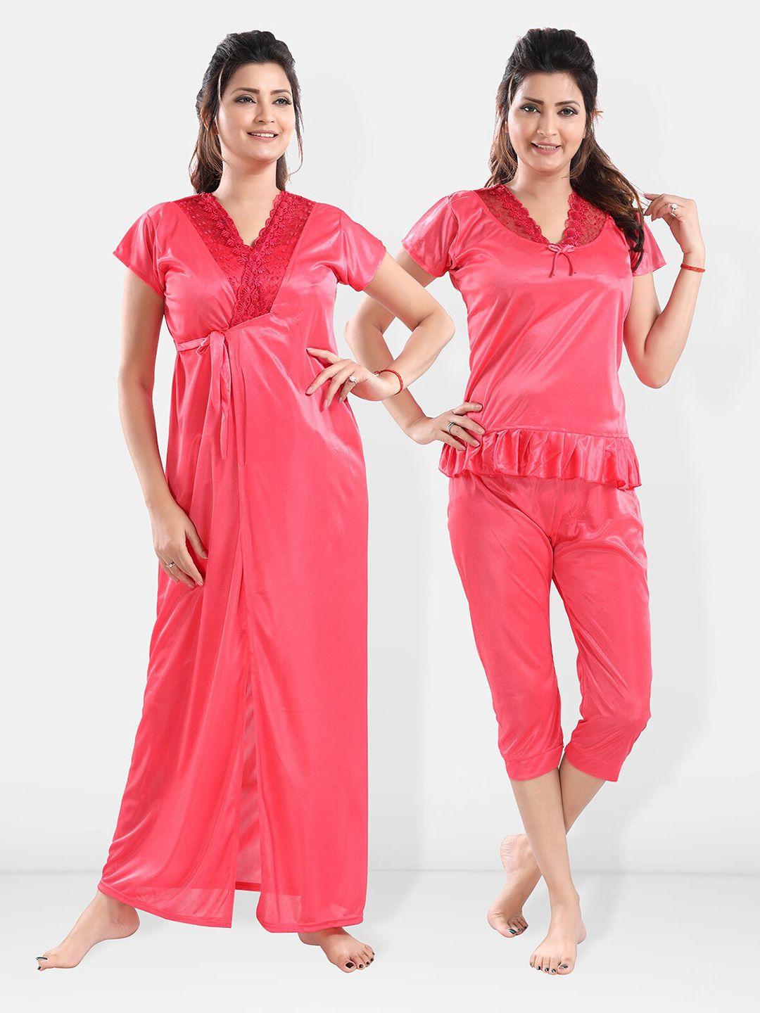 be you pack of 3 v-neck satin maxi nightdress