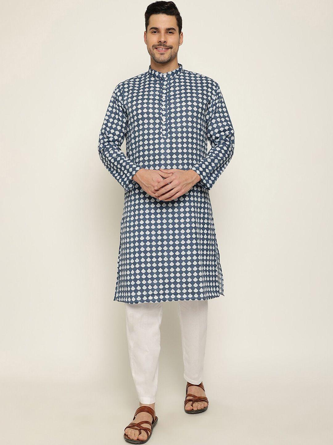 stuffie land ethnic motifs printed regular pure cotton kurta with pyjamas