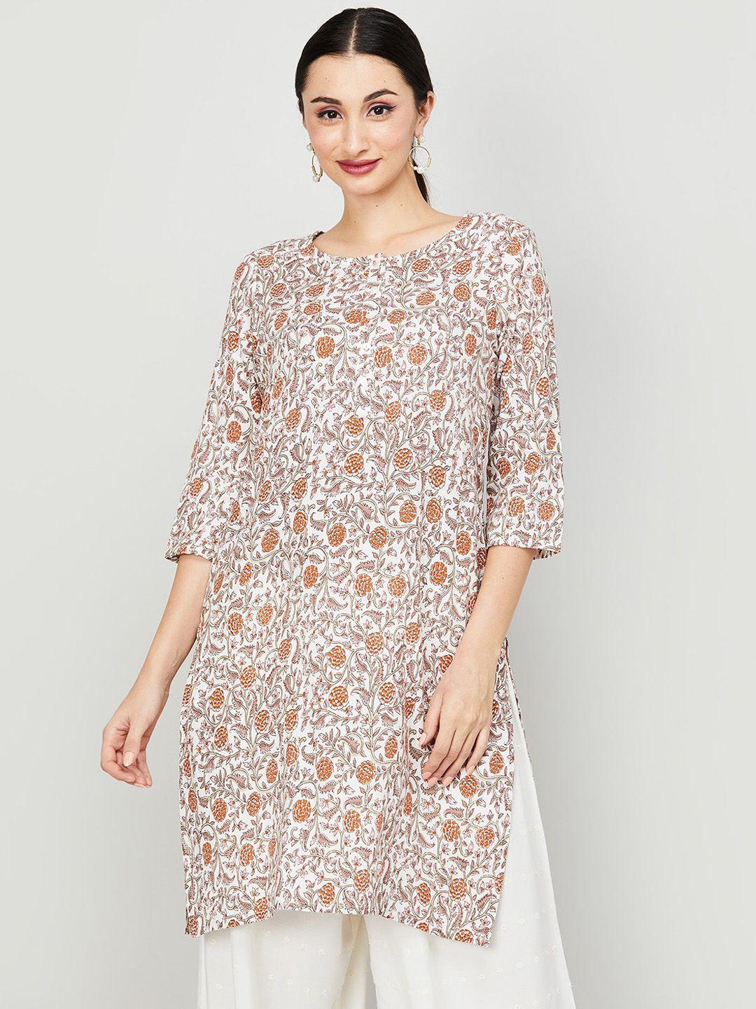 melange by lifestyle floral printed flared sleeves kurta