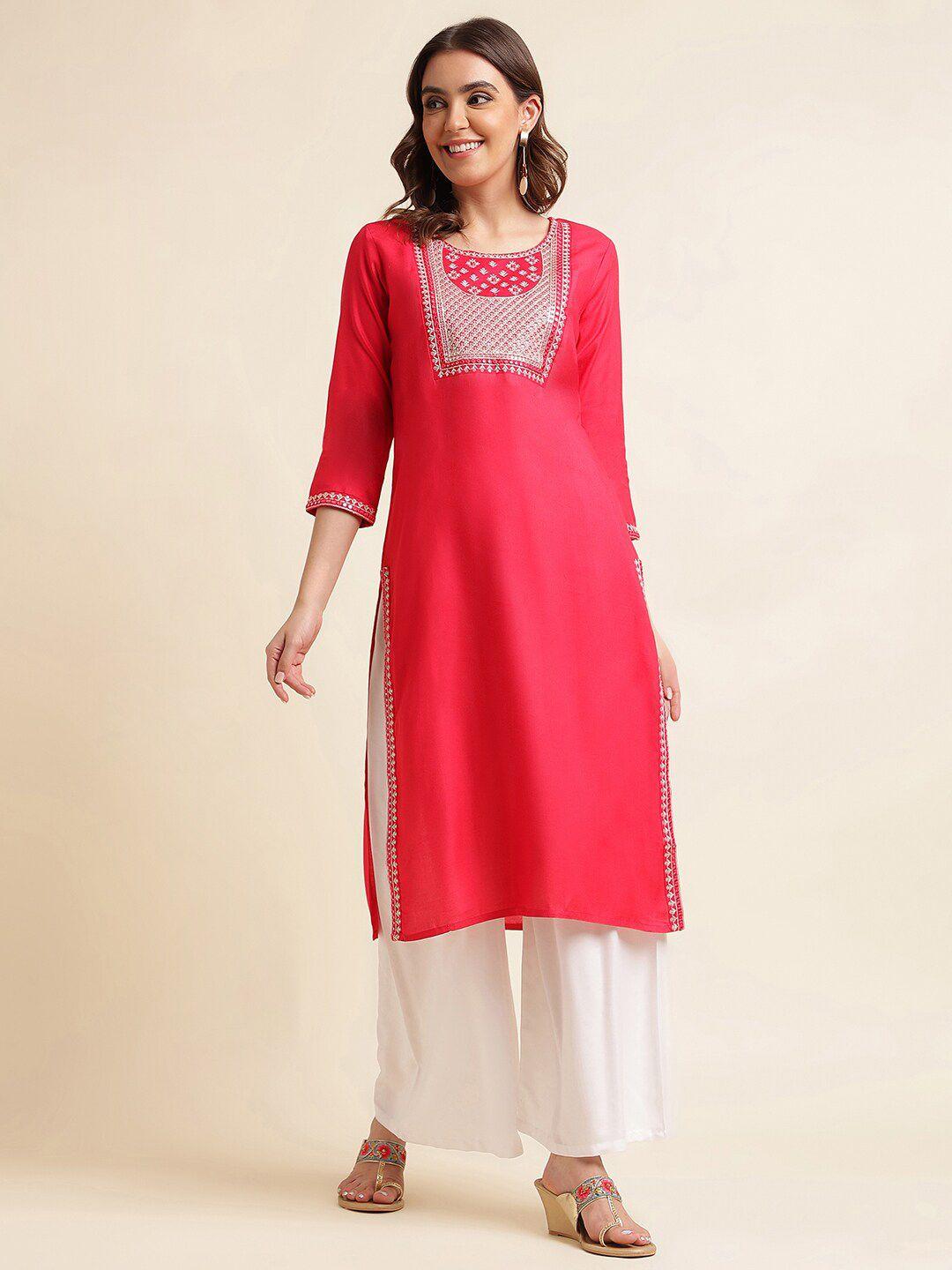 kasee geometric embroidered thread work kurta